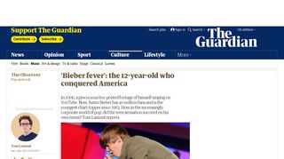 'Bieber fever': the 12-year-old who conquered America | Music | The ...