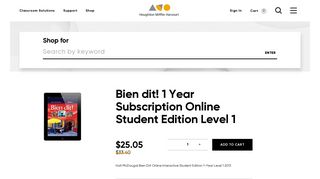 Order Bien dit! 1 Year Subscription Online Student Edition Level 1, ISBN
