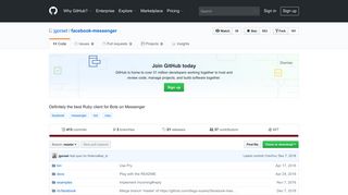 GitHub - jgorset/facebook-messenger: Definitely the best Ruby client ...