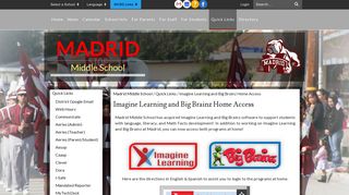 Imagine Learning and Big Brainz Home Access - Madrid Middle School