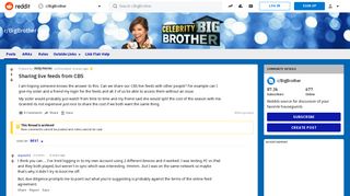Sharing live feeds from CBS : BigBrother - Reddit