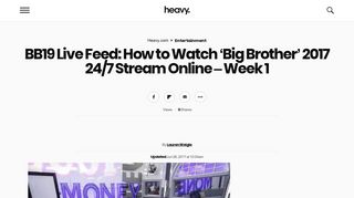 BB19 Live Feed: How to Watch Big Brother 2017 24/7 Stream Online ...