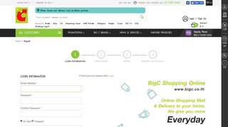 Create New Customer Account Big C Shopping Online