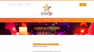 User account | The Big Chip Awards