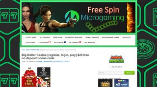Big Dollar Casino [register, login, play] $20 free no deposit bonus code