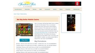 Bet Big Dollar Mobile Casino - Sunshine Slots Casinos