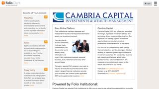 Cambria Capital - Folio Client