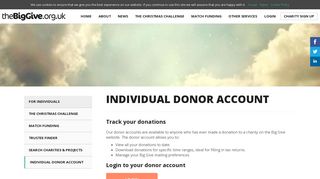 Individual Donor Account - The Big Give
