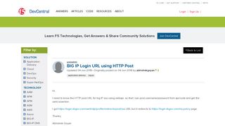 BIG IP Login URL using HTTP Post - F5 DevCentral - F5 Networks