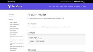 BIG-IP Provider : Index - Terraform by HashiCorp