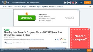 New Big Lots Rewards Program: Earn $5 Off $15 Reward w/ Every 3 ...