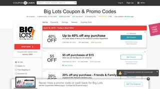 10% off Big Lots Coupons & Codes - February 2019 - CouponCabin