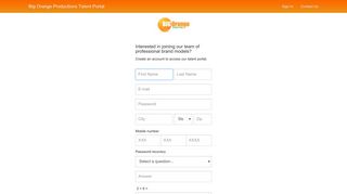 Create Account - Big Orange Productions Talent Portal