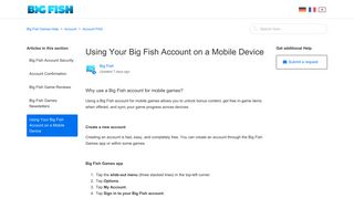 Using Your Big Fish Account on a Mobile Device – Big Fish Games Help