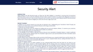 BIG Prepaid | Security Alert