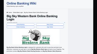 Big Sky Western Bank Online Banking Login | OnlineBankingHQ