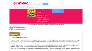 Big Tease Bingo| 50 Free Spins on Fluffy Too | 500% Welcome Bonus