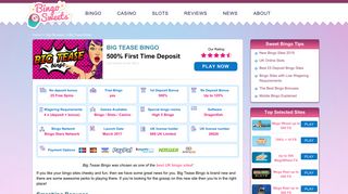 Big Tease Bingo Review | Grab 25 Free Spins! | BingoSweets
