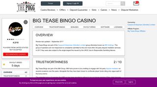 Big Tease Bingo Casino Review - Not Recommended | The Pogg