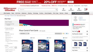 Look For Place Cards & Tent Cards- Office Depot & OfficeMax