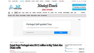 Expat from Portugal wins Dh12 million in Big Ticket Abu Dhabi raffle ...