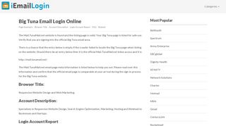 Big Tuna Email Login Page URL 2019 | iEmailLogin