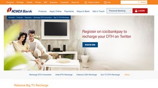 RELIANCE BIG TV Recharge Online - ICICI Bank