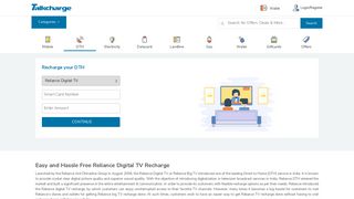 Reliance Big TV Online Recharge | Reliance Big TV ... - TalkCharge