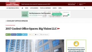 Big Vision named to OBJ's 2017 Coolest Office Spaces - The Business ...
