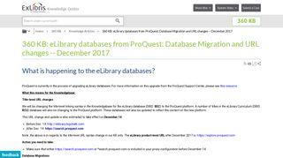 360 KB: eLibrary databases from ProQuest: Database Migration and ...