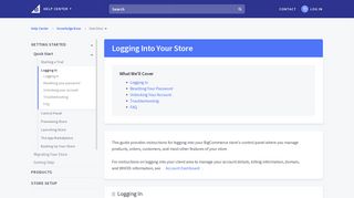 Logging Into Your Store - Bigcommerce Support
