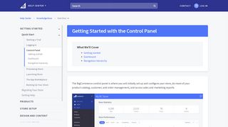 Getting Started with the Control Panel - Bigcommerce Support