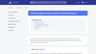 Using the BigCommerce Mobile Theme (Blueprint)