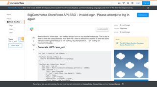 BigCommerce StoreFront API SSO - Invalid login. Please attempt to ...