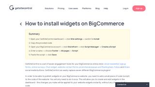 How to install widgets on BigCommerce | GetSiteControl