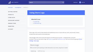 Using Store Logs - Bigcommerce Support