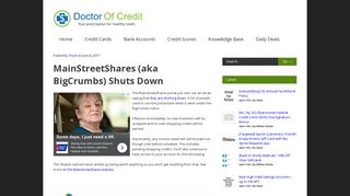 MainStreetShares (aka BigCrumbs) Shuts Down - Doctor Of Credit