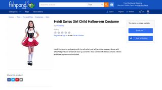 Heidi Swiss Girl Child Halloween Costume by Charades - Shop ...