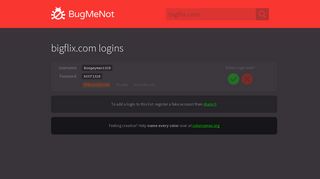 bigflix.com passwords - BugMeNot