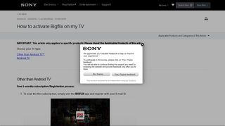 How to activate Bigflix on my TV | Sony IN