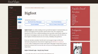 Bigfoot Email Login – BigFoot.com Webmail Sign In