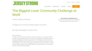 The Biggest Loser Community Challenge at WoW - Terms & Conditions