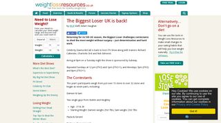 The Biggest Loser on ITV - Weight Loss Resources