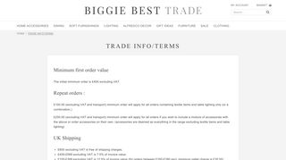 Trade Info/Terms - Biggie Best