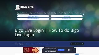 Bigo Live Login - Bigo Live PC