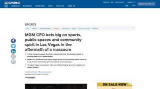 MGM CEO bets big on sports and community spirit in Las Vegas