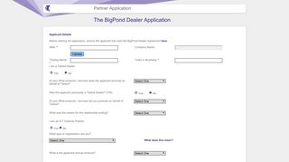 The BigPond Dealer Application - Telstra BigPond Sales Support Centre