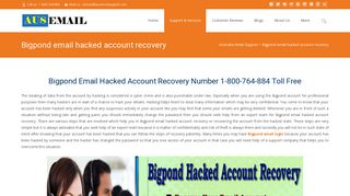 Bigpond Email Hacked Account Recovery Number 1-800-764-884 Toll ...