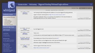 Bigpond Hosting Webmail login address - Web hosting - Whirlpool Forums