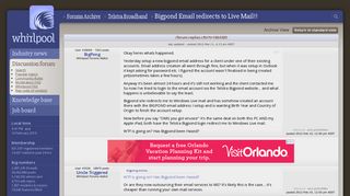 Bigpond Email redirects to Live Mail!! - Telstra Broadband ...